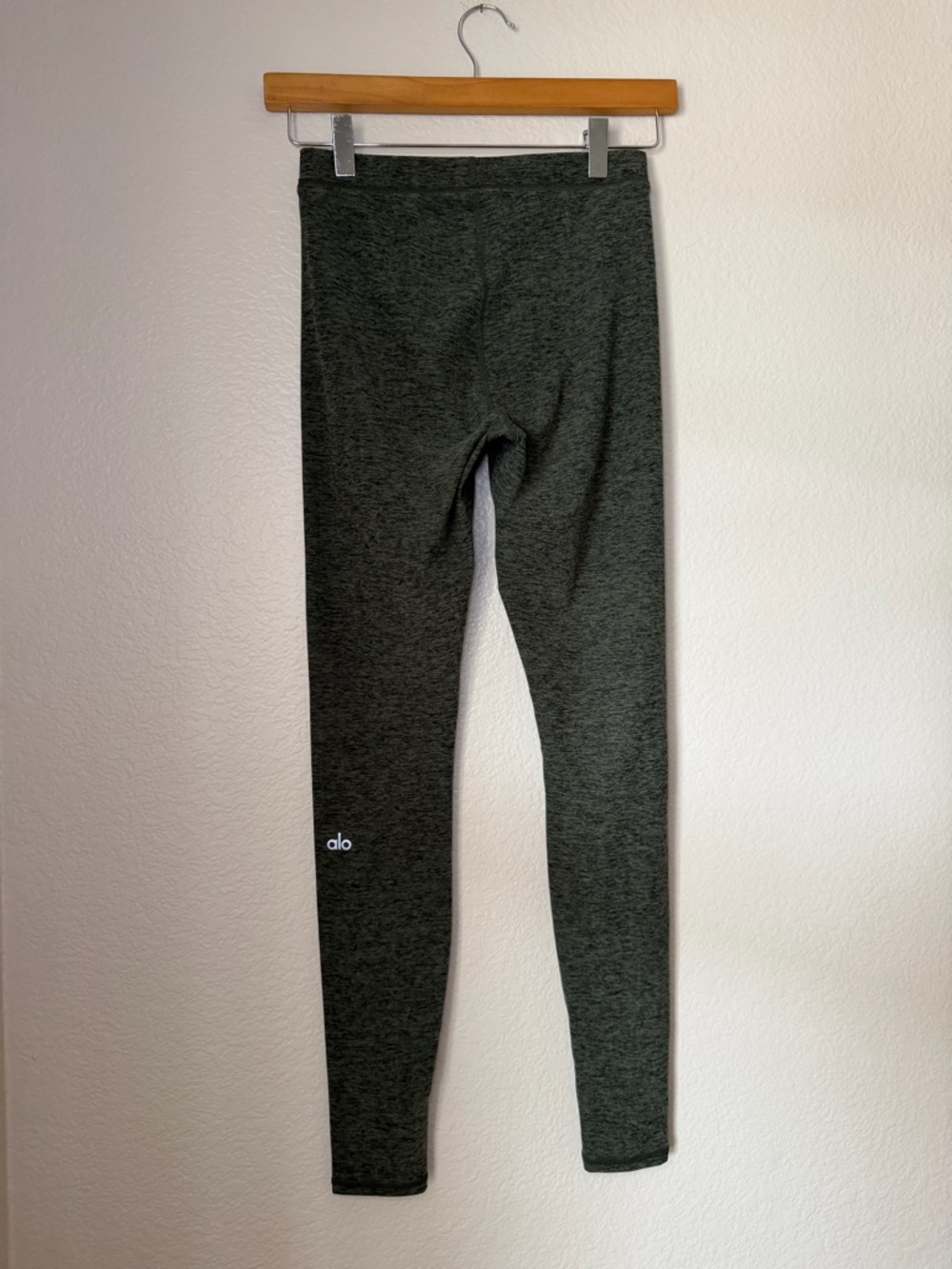 ALO Yoga High Waist Alosoft Flow Leggings Heathered Olive Green Lounge Small - Picture 4 of 7